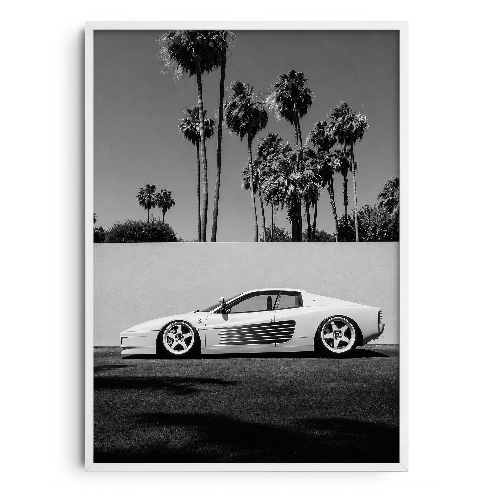 Ferrari In Los Angeles Bianco e Nero