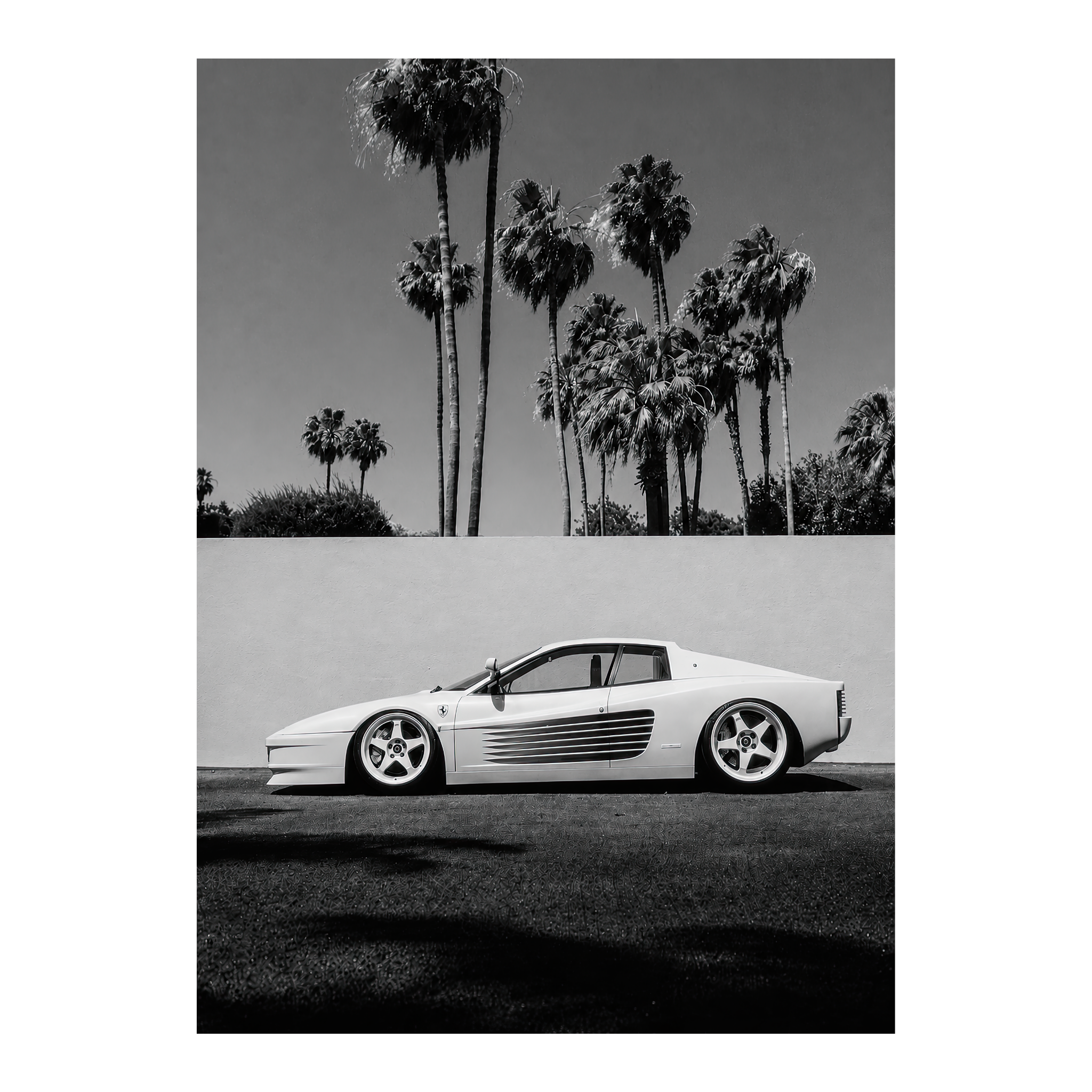 Ferrari In Los Angeles Bianco e Nero